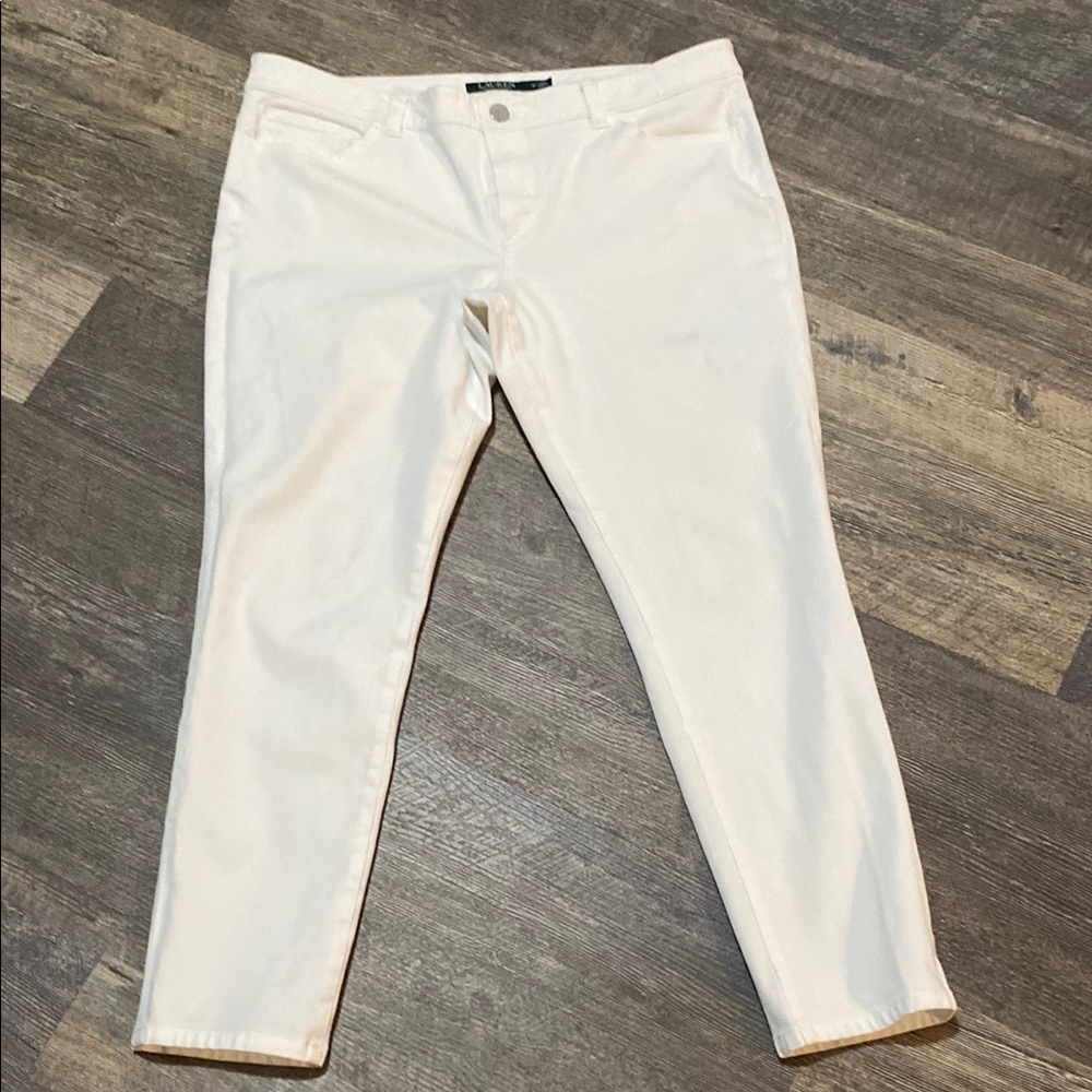 Lauren Ralph Lauren White Crop Jeans Size 12